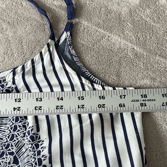 Cabi Harlow Mixed Floral Striped Print Boho Spaghetti Strap Tank Top Womens S - Picture 11 of 12